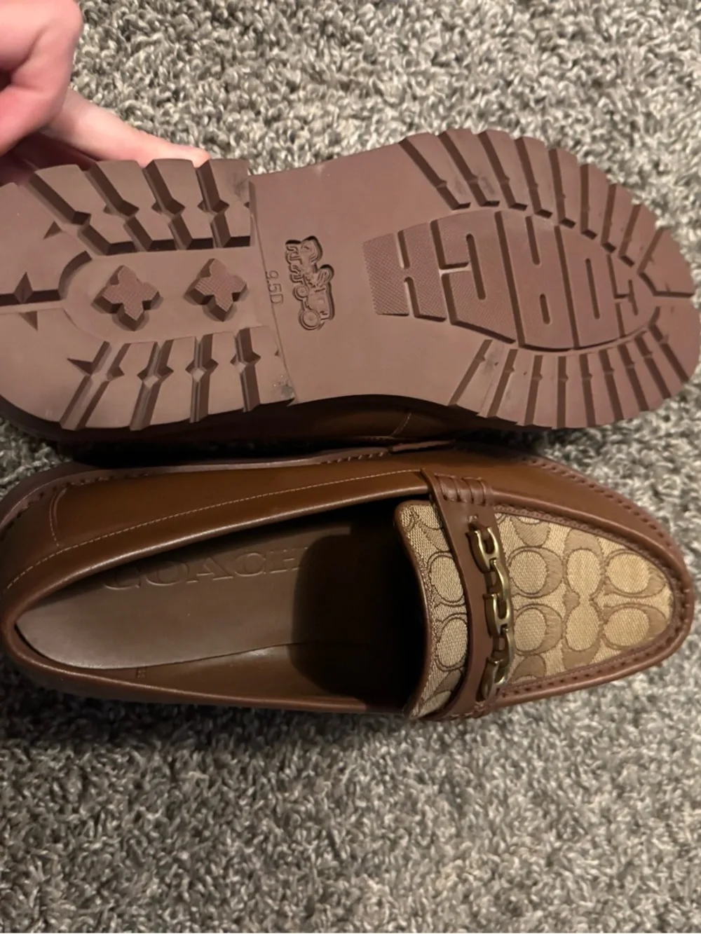 COACH Men’s Brown Signature Canvas & Leather Loafers 9.5 - Picture 5 of 5